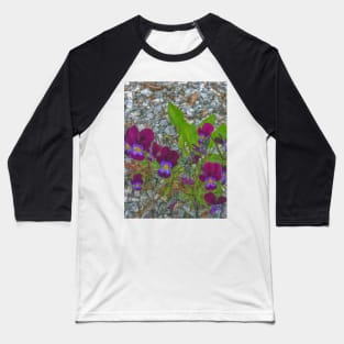 Digitally Enhanced Violets and Gravel Baseball T-Shirt